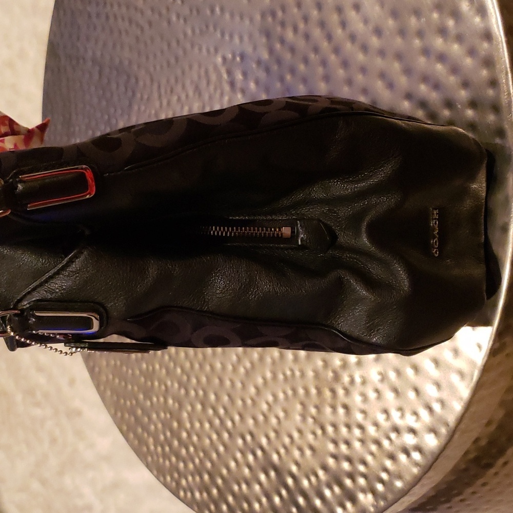 Coach Madison Phoebe Art Signature Black Hobo Bag w/Coach Scarf - Picture 7 of 7